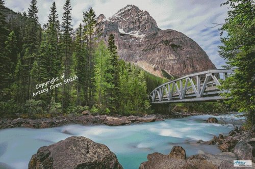(image for) Yoho Valley Road Bridge (Large) - Cross Stitch Chart