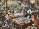 (image for) A Friendly Game of Mahjong (Large) - Cross Stitch Chart @