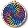 (image for) Abstract Rainbow Heart Design Hoop (Medium) - Cross Stitch Chart