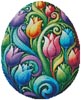 (image for) Abstract Tulip Easter Egg - Cross Stitch Chart @