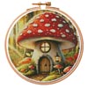 (image for) Autumn Toadstool House Hoop - Cross Stitch Chart @