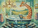 (image for) Bathing Giraffe - Cross Stitch Chart @