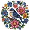 (image for) Bird and Flowers 2 - Cross Stitch Chart @