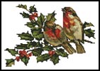 Birds and Holly - Cross Stitch Chart (image for) Birds and Holly - Cross Stitch Chart