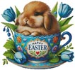 Blue Bunny Cup - Cross Stitch Chart @ (image for) Blue Bunny Cup - Cross Stitch Chart @
