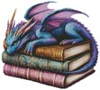 (image for) Blue and Purple Dragon Book Guardian - Cross Stitch Chart @
