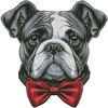 (image for) Bulldog with a Bow Tie - Cross Stitch Chart @