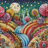 (image for) Celestial Forest Hills Landscape - Cross Stitch Chart @