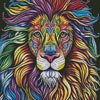 Colourful Abstract Lion (Facebook Group) - Cross Stitch Chart @ (image for) Colourful Abstract Lion (Facebook Group) - Cross Stitch Chart @
