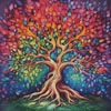 Colourful Tree (Large) - Cross Stitch Chart @ (image for) Colourful Tree (Large) - Cross Stitch Chart @