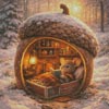(image for) Cozy Mouse House (Large) - Cross Stitch Chart @