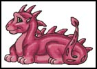 (image for) Cute Dragon (Pink) - Cross Stitch Chart