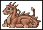 Cute Dragon (Terracotta) - Cross Stitch Chart (image for) Cute Dragon (Terracotta) - Cross Stitch Chart