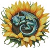 (image for) Dragon Sunflower (Large) - Cross Stitch Chart @