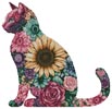 (image for) Floral Cat 2 - Cross Stitch Chart @