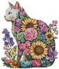 (image for) Floral Cat 4 (Large) - Cross Stitch Chart @