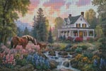 (image for) Floral Pasture (Large) - Cross Stitch Chart