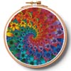 (image for) Fractal Flowers Hoop (Extra Large) - Cross Stitch Chart