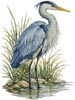 (image for) Great Blue Heron - Cross Stitch Chart @