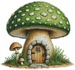 Green Toadstool Fairy House - Cross Stitch Chart @ (image for) Green Toadstool Fairy House - Cross Stitch Chart @