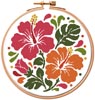 (image for) Hibiscus Hoop - Cross Stitch Chart @