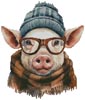 (image for) Hipster Pig - Cross Stitch Chart @