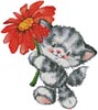 Kitty Flower - Cross Stitch Chart (image for) Kitty Flower - Cross Stitch Chart