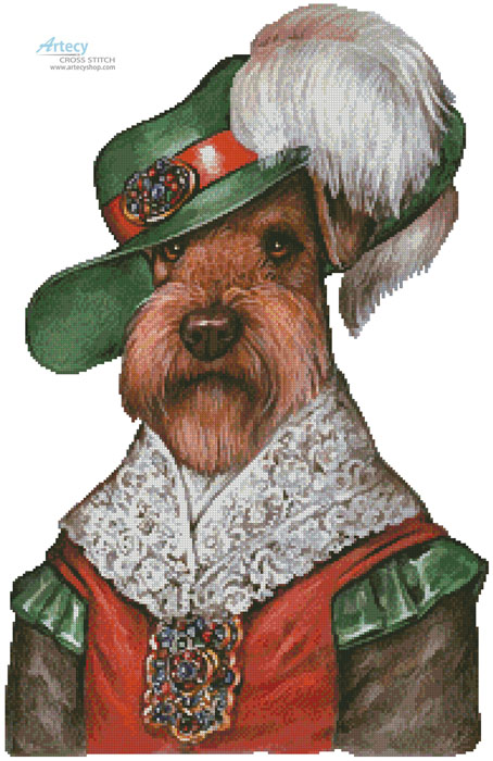 (image for) Airedale Musketeer - Cross Stitch Chart