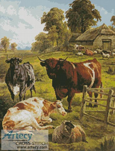 (image for) A Pedigree Bull - Cross Stitch Chart