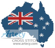 (image for) Australian Map - Cross Stitch Chart