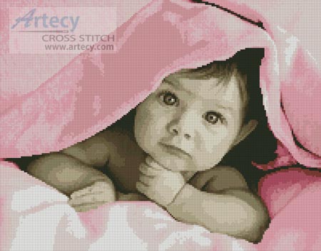 (image for) Baby Face (Pink) - Cross Stitch Chart