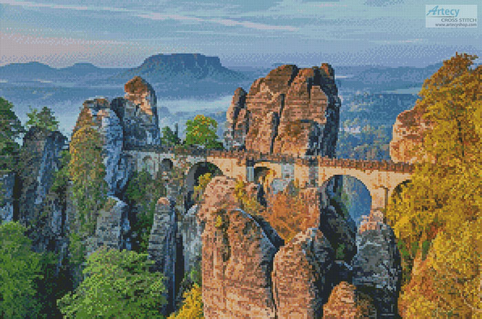 (image for) Bastei Bridge, Germany - Cross Stitch Chart
