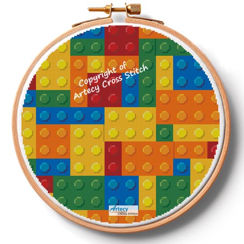 (image for) Blocks Hoop (Extra Large) - Cross Stitch Chart