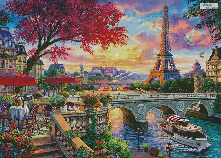 (image for) Blooming Paris (Large) - Cross Stitch Chart