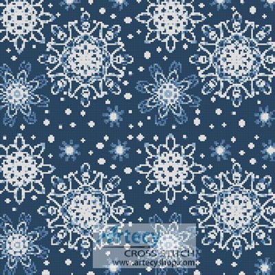 (image for) Blue Snowflakes Cushion - Cross Stitch Chart