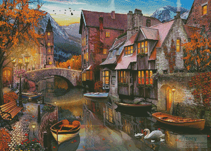 (image for) Canal Home - Cross Stitch Chart