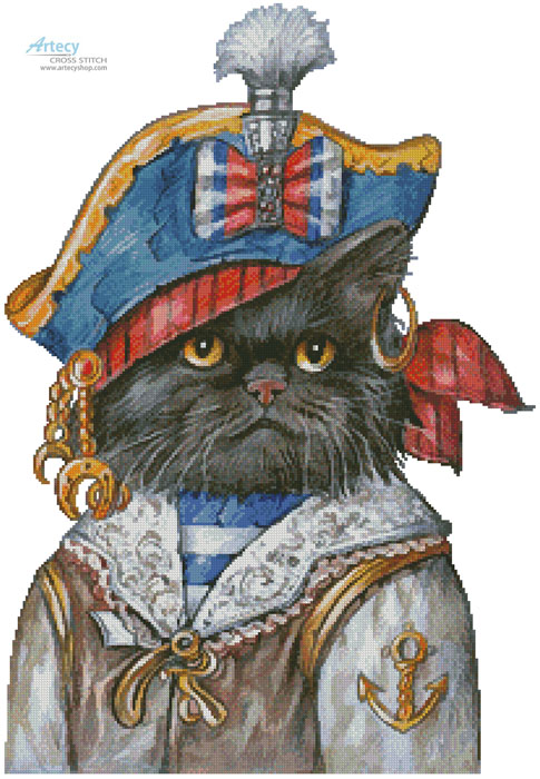 (image for) Cat Pirate - Cross Stitch Chart