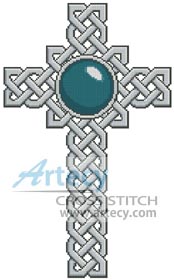 (image for) Celtic Cross December (Turquoise) - Cross Stitch Chart