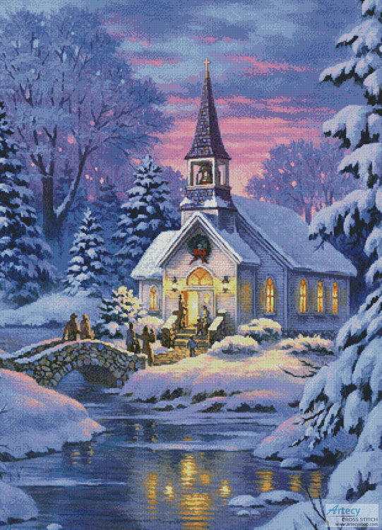 (image for) Country Church (Large Crop) - Cross Stitch Chart