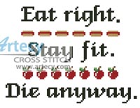 (image for) Eat Right - Cross Stitch Chart