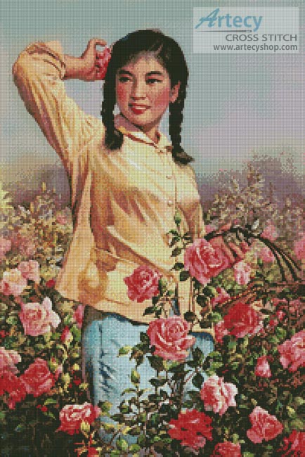 (image for) Field of Roses - Cross Stitch Chart