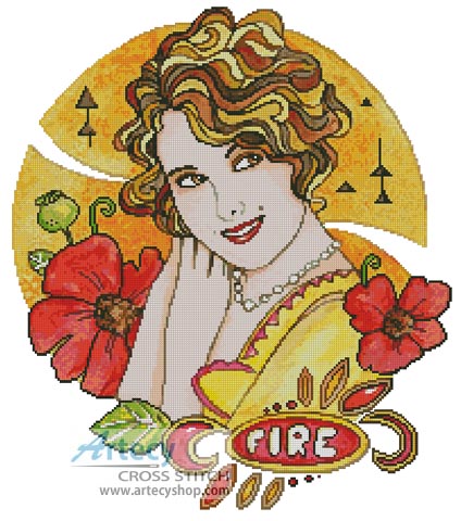 (image for) Fire - Cross Stitch Chart