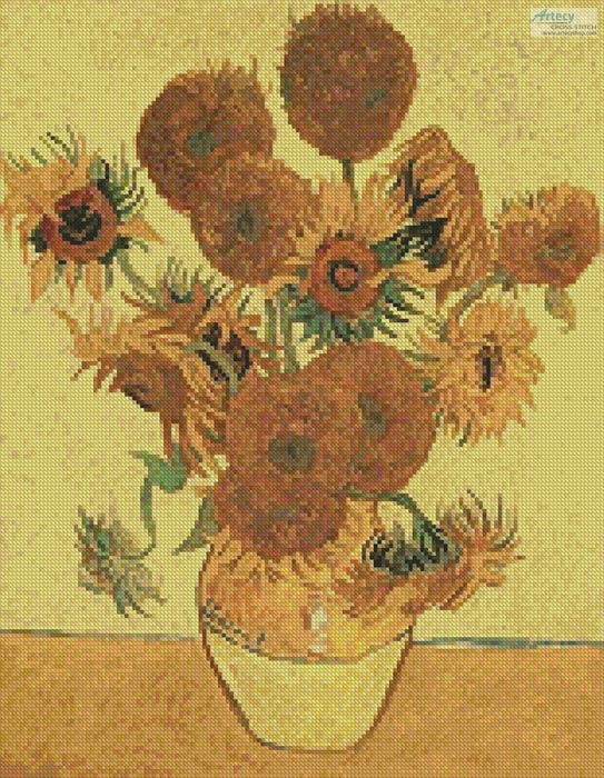 (image for) Fourteen Sunflowers 2 - Cross Stitch Chart