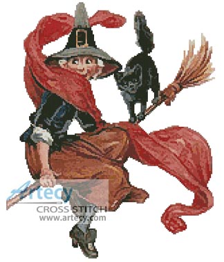 (image for) Halloween Witch 2 - Cross Stitch Chart
