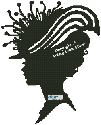 (image for) Lady Silhouette 13 - Cross Stitch Chart