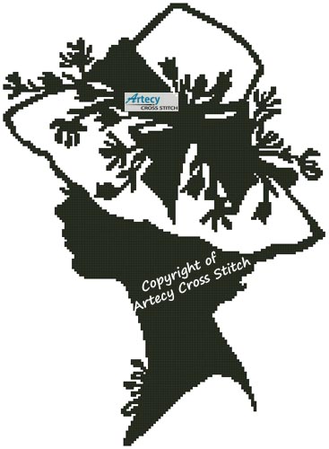 (image for) Lady Silhouette 15 - Cross Stitch Chart