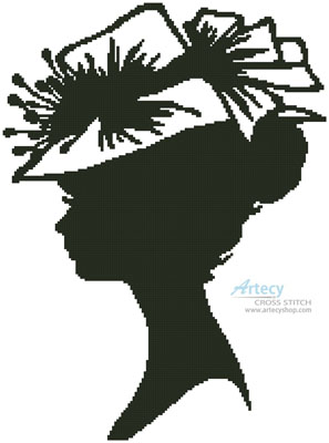 (image for) Lady Silhouette 9 - Cross Stitch Chart