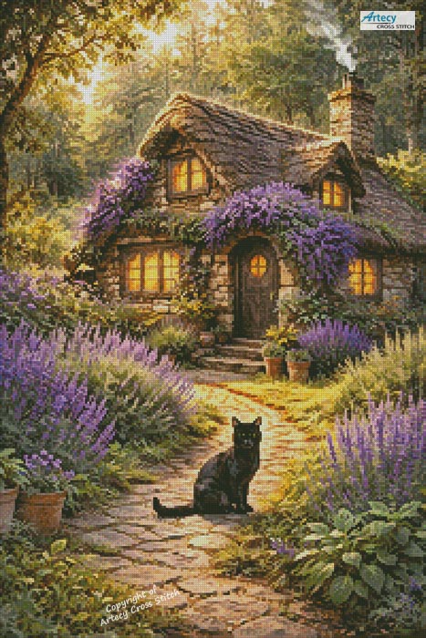 (image for) Lavender Cottage - Cross Stitch Chart @