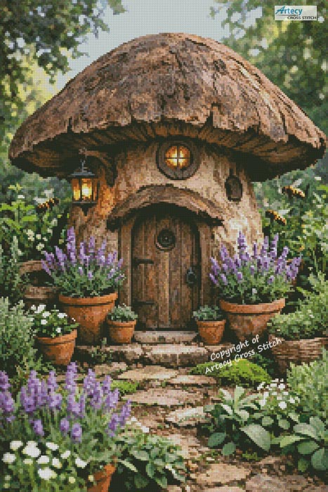 (image for) Little Mushroom House - Cross Stitch Chart @