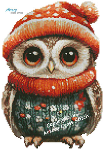 (image for) Little Winter Owl 4 - Cross Stitch Chart @